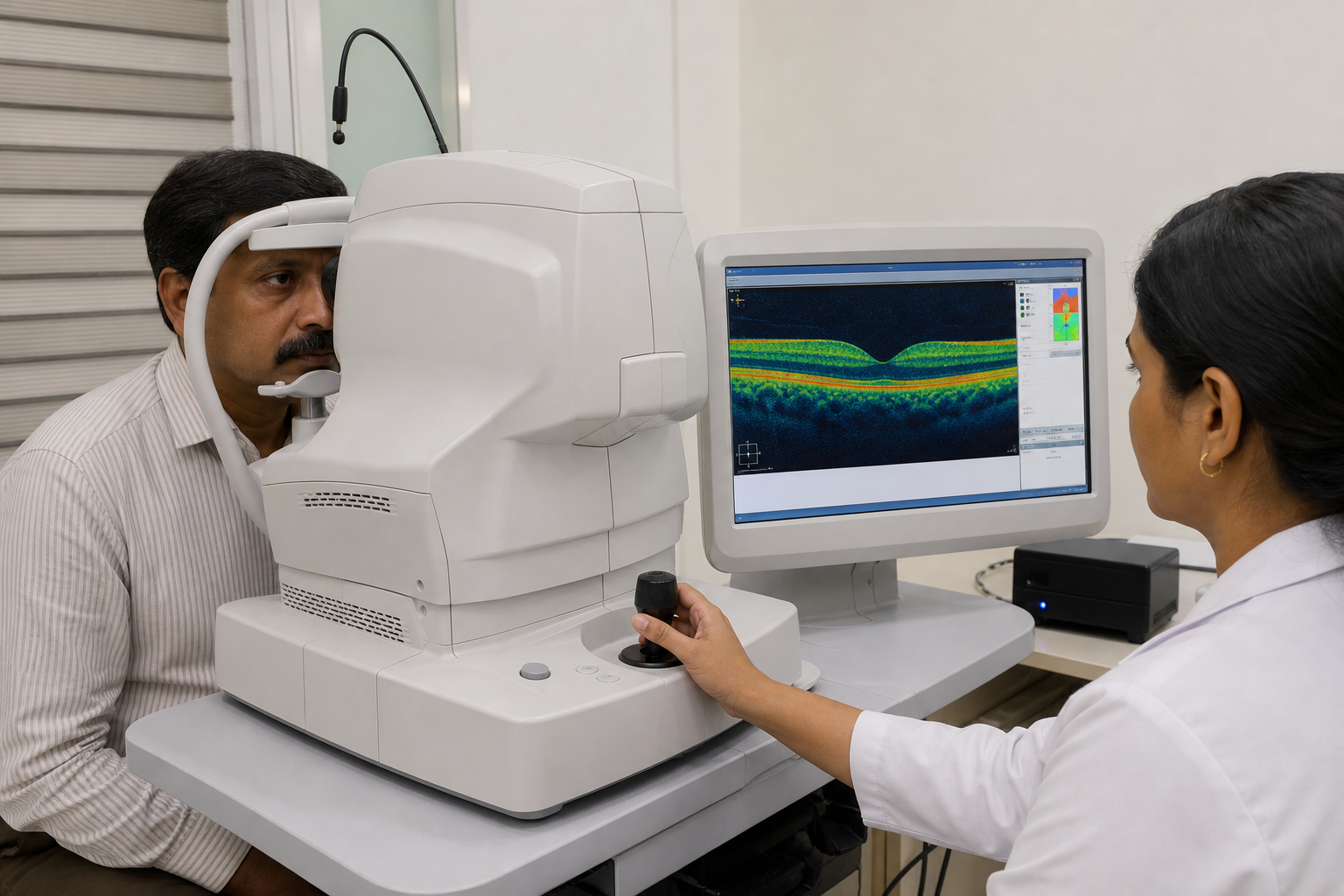 Eye scan on a screen